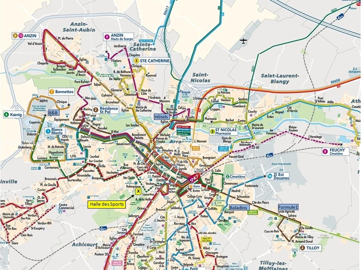 Лисле јавног превоза мапи